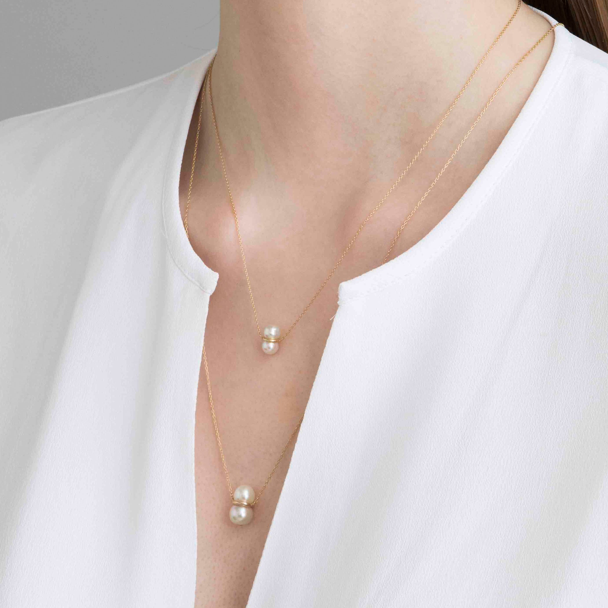 TWIN PEARL NECKLACE L