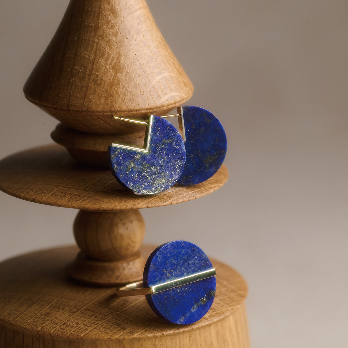 SLICE MINI EARRINGS SINGLE LAPISLAZURI #4039