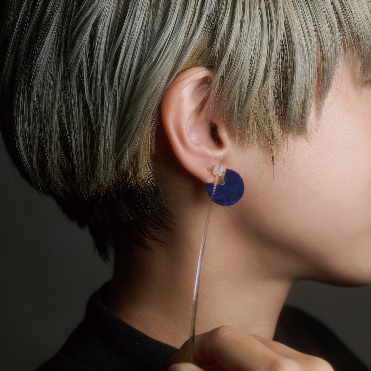 SLICE MINI EARRINGS SINGLE LAPISLAZURI #4040