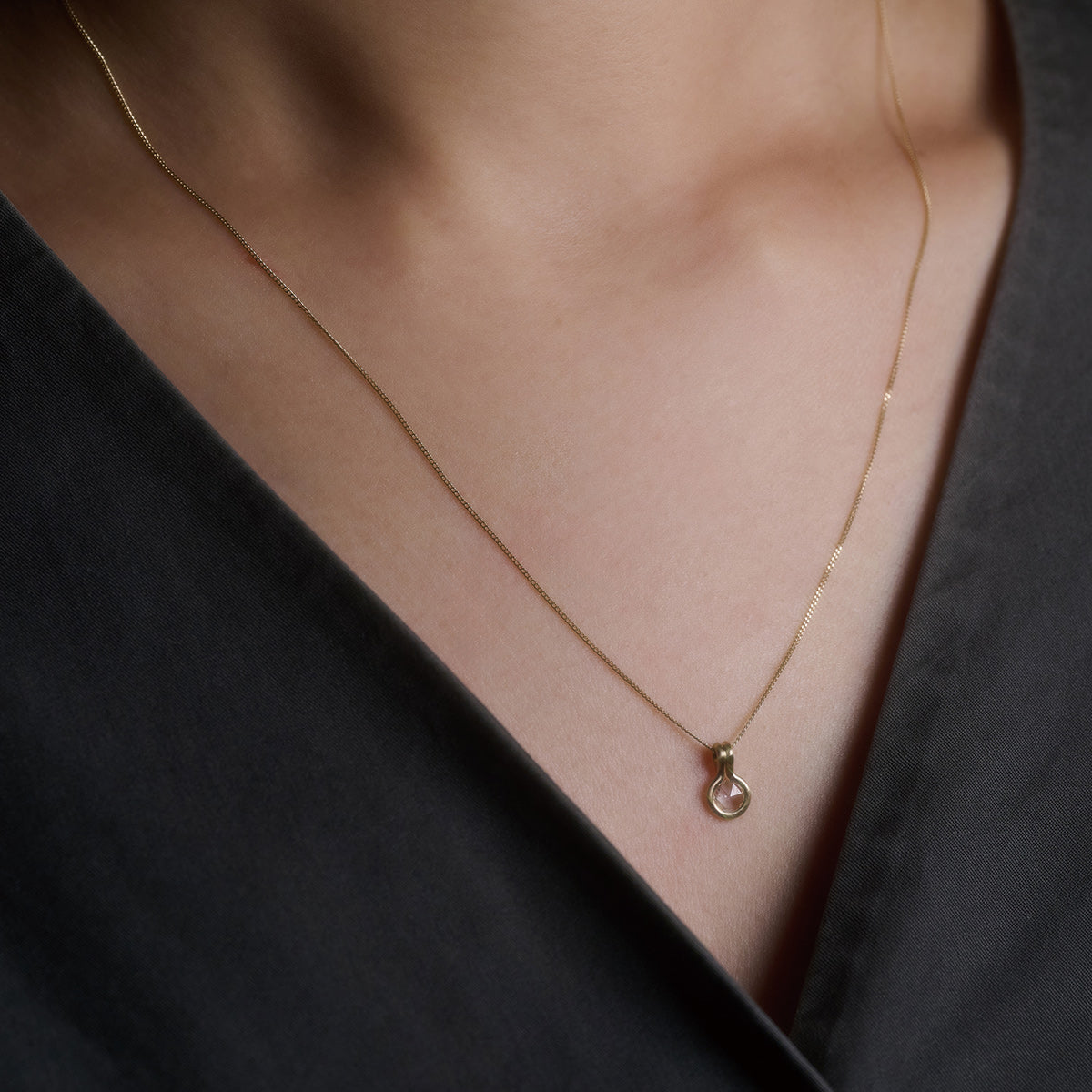 ROUND DIAMOND NECKLACE 4mm #3776