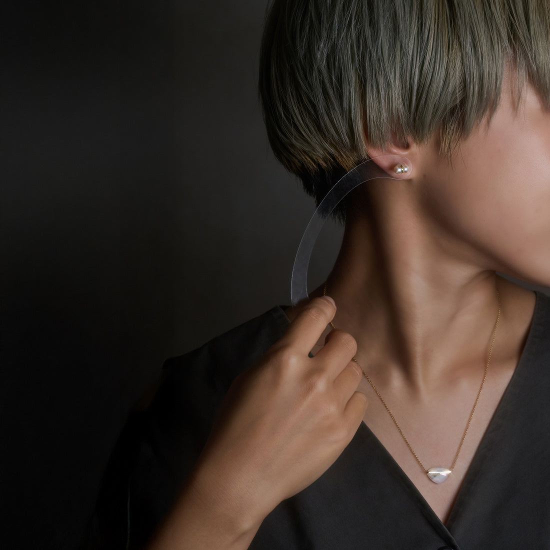 [数量限定] TWIN PEARL EARRING S & BAND NECKLACE MOP