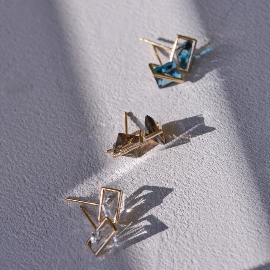 BAND EARRINGS SMOKY QUARTZ #4091