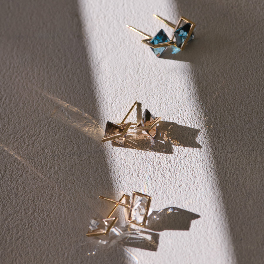 BAND EARRINGS BLUETOPAZ #4089