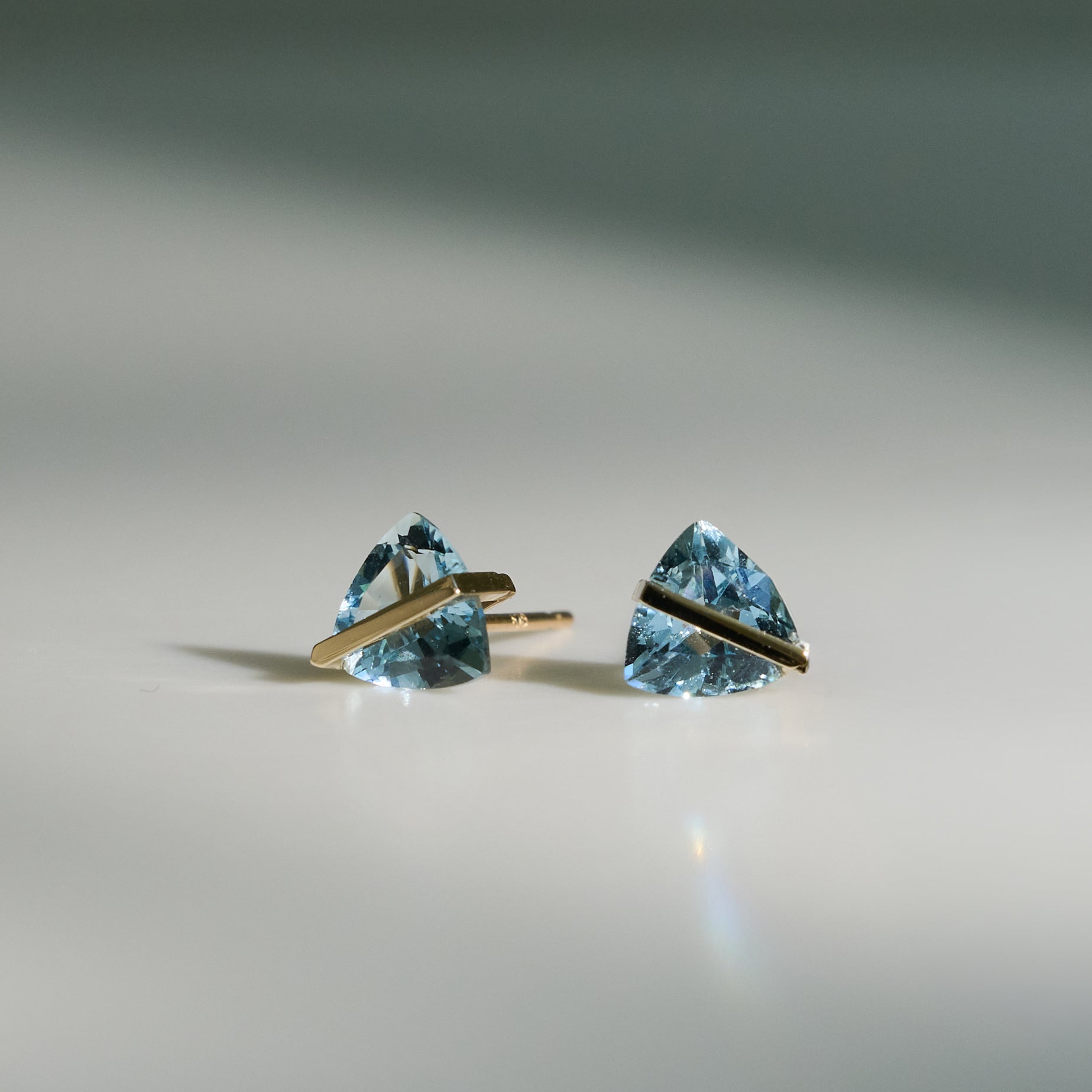 BAND EARRING AQUAMALINE#4298