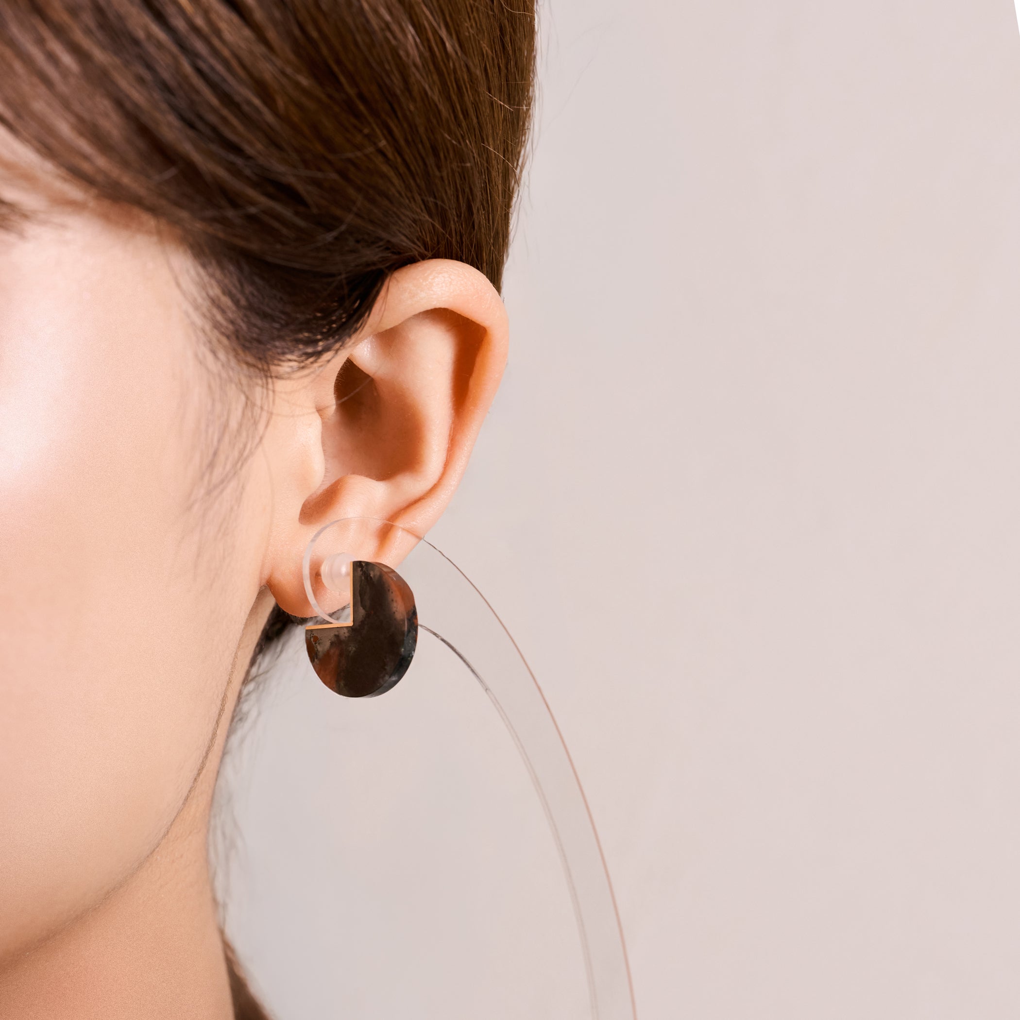 SLICE MINI EARRING SINGLE BLOODSTONE #4323