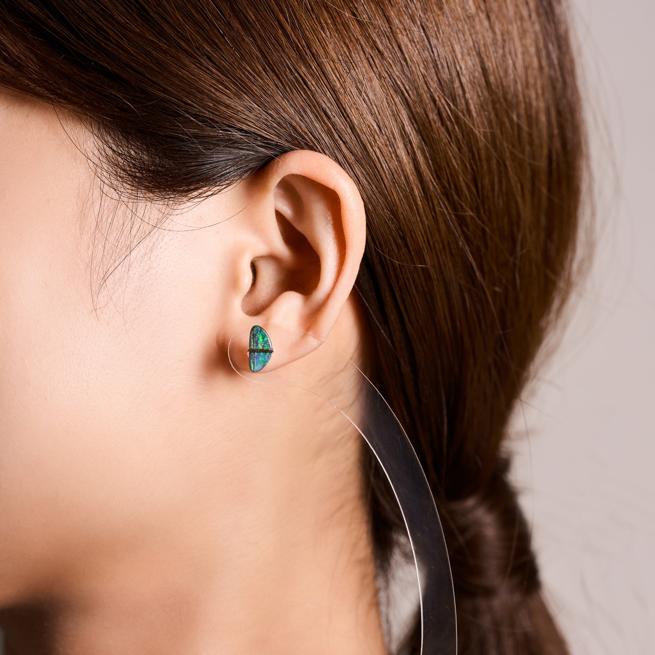 BAND EARRING BOULDER OPAL#4293
