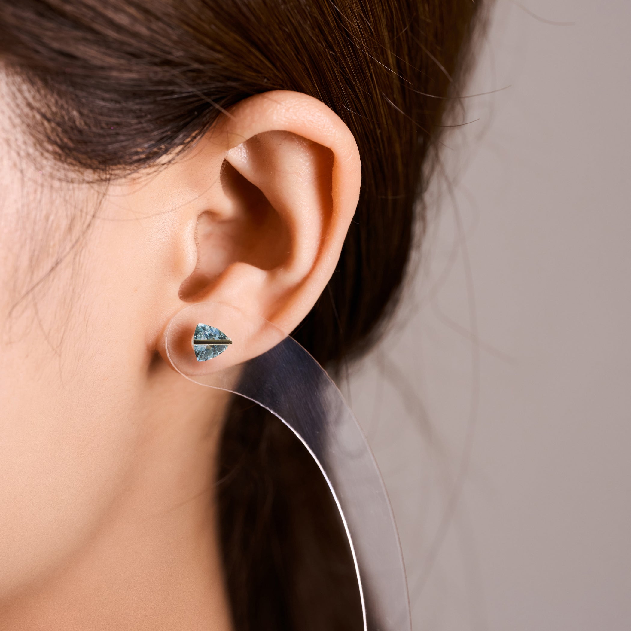 BAND EARRING AQUAMALINE#4298