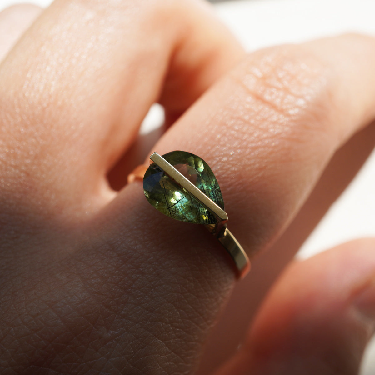 BAND RING RUTIL PERIDOT#4003