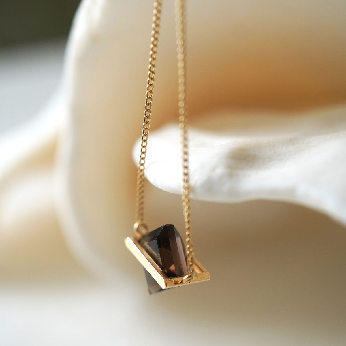 BAND NECKLACE SMOKY QUARTZ #4134