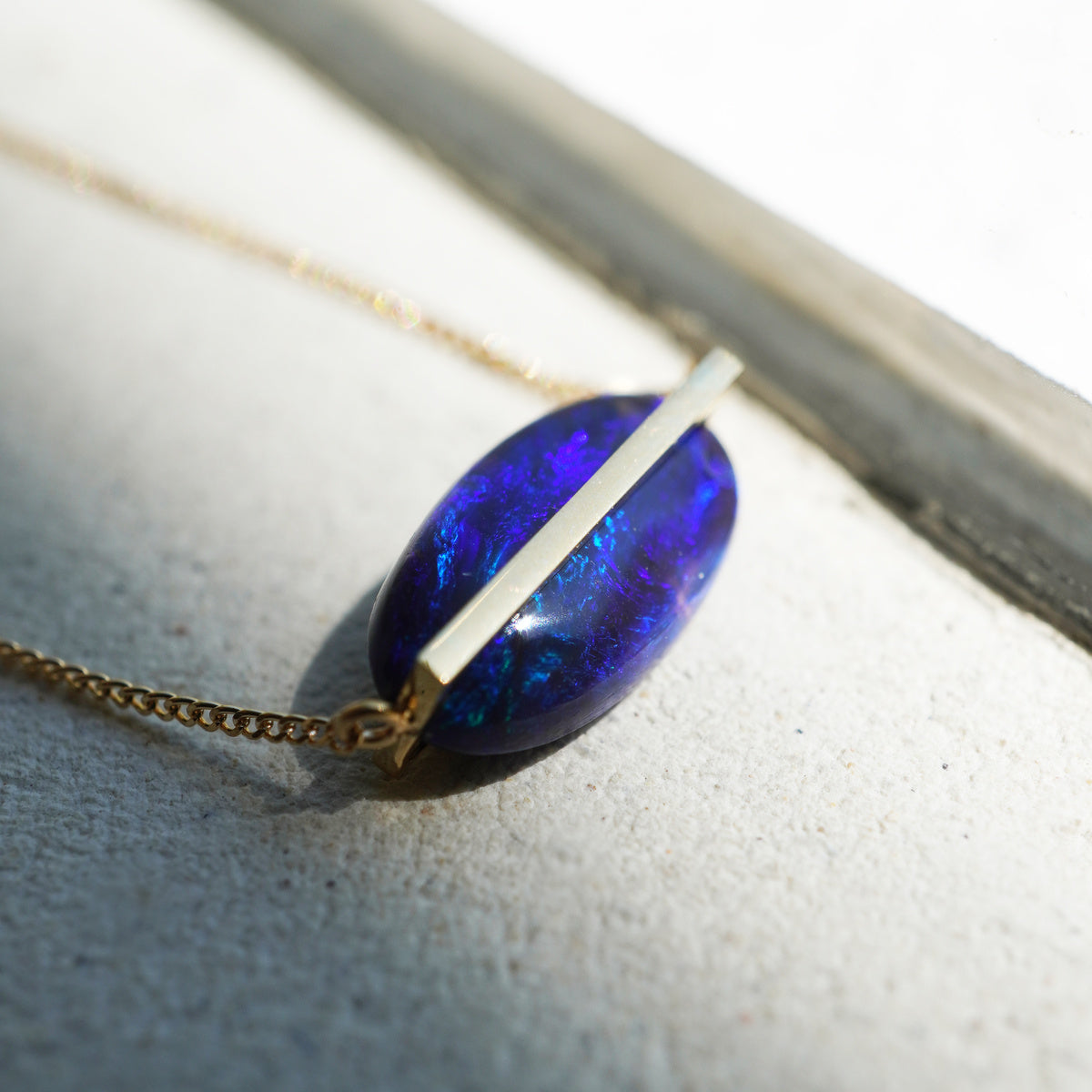 BAND NECKLACE BLACK OPAL #4198