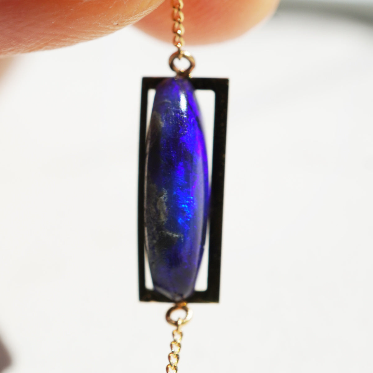 BAND NECKLACE BLACK OPAL #4198