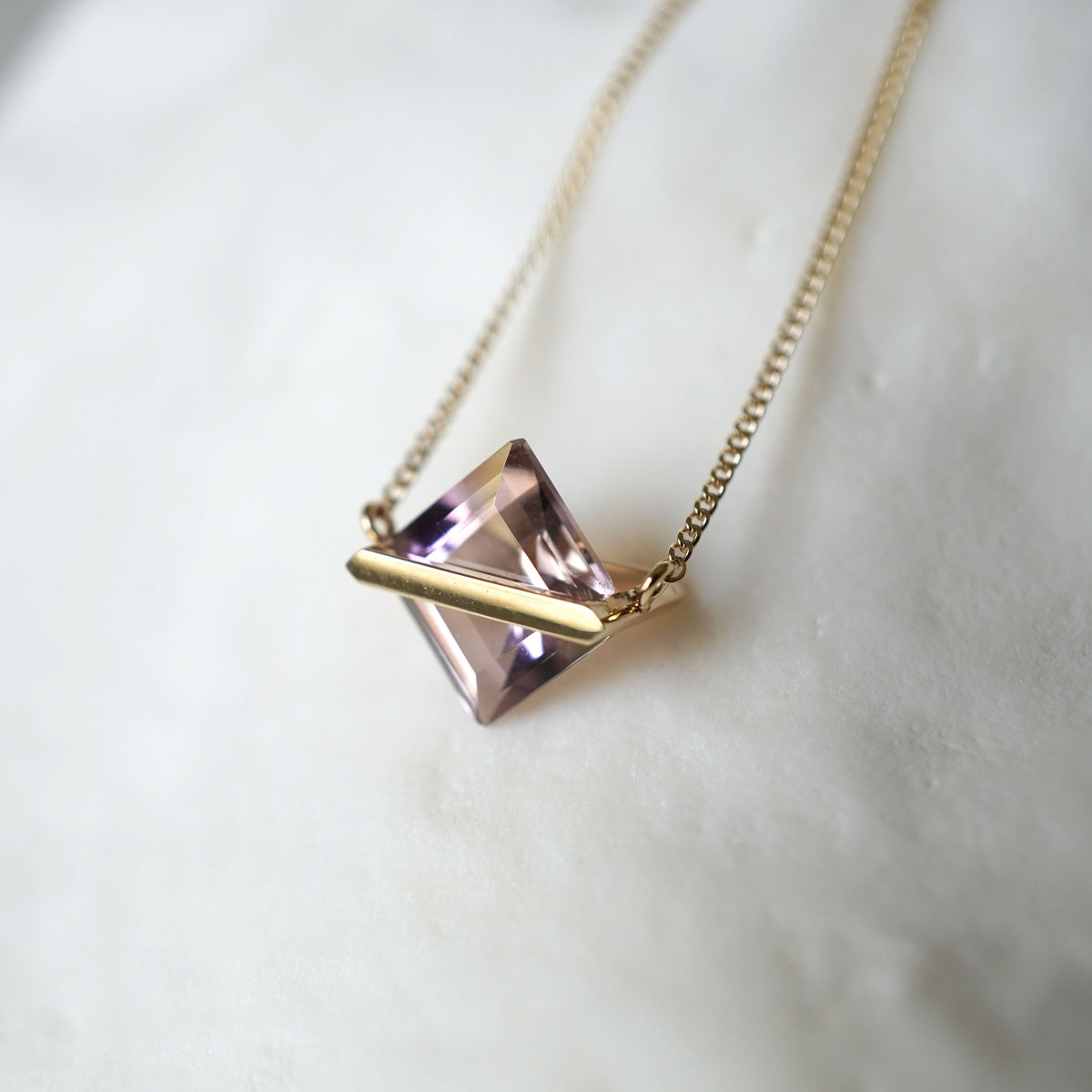 BAND NECKLACE AMETRINE #4236