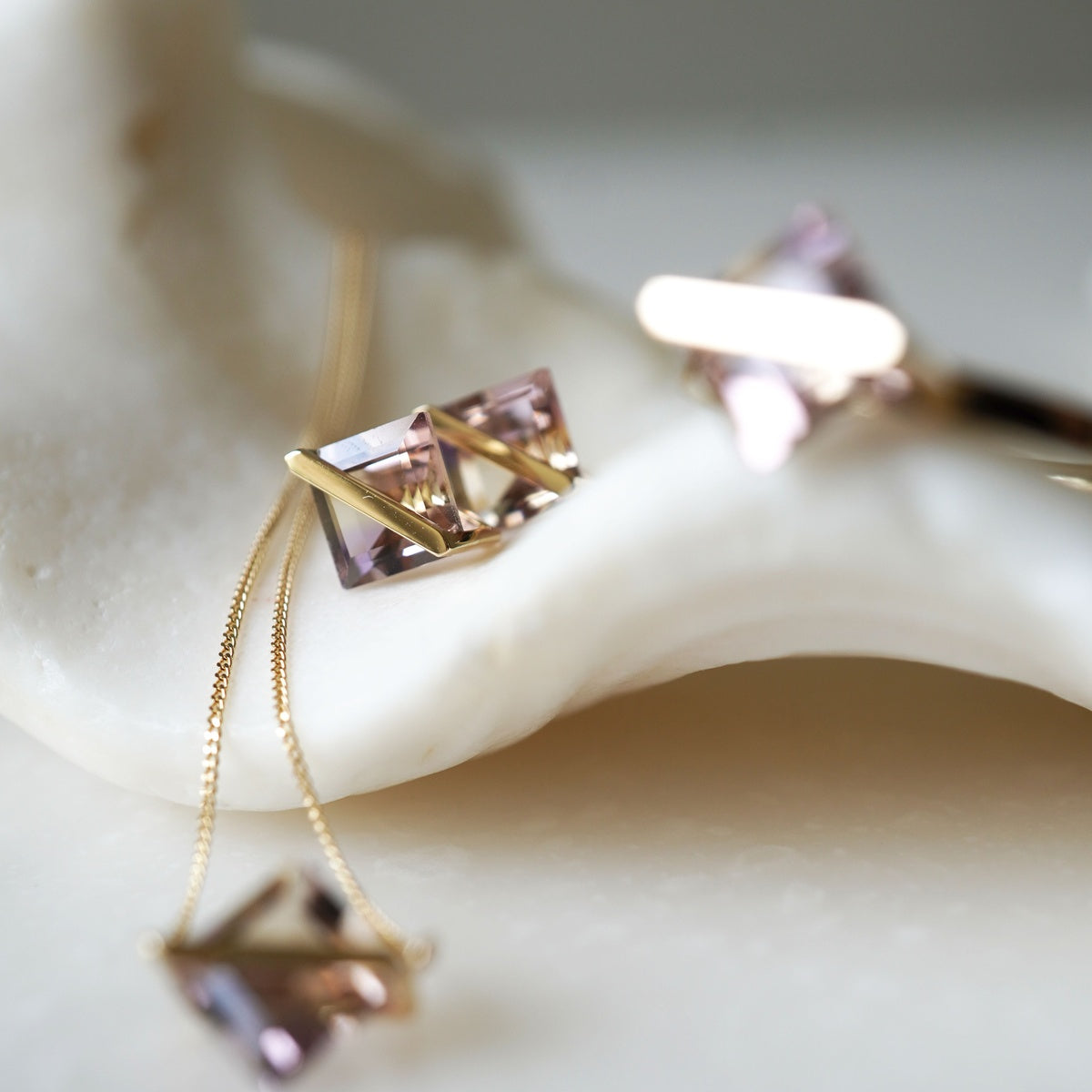 BAND EARRINGS AMETRINE #4191