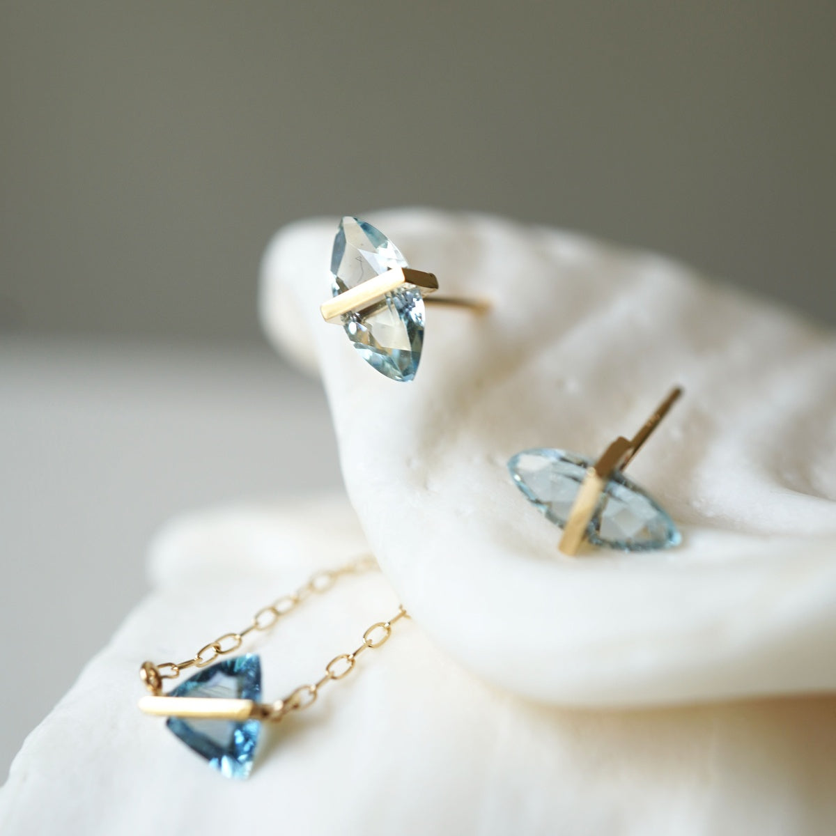 BAND EARRINGS AQUAMARINE #4239