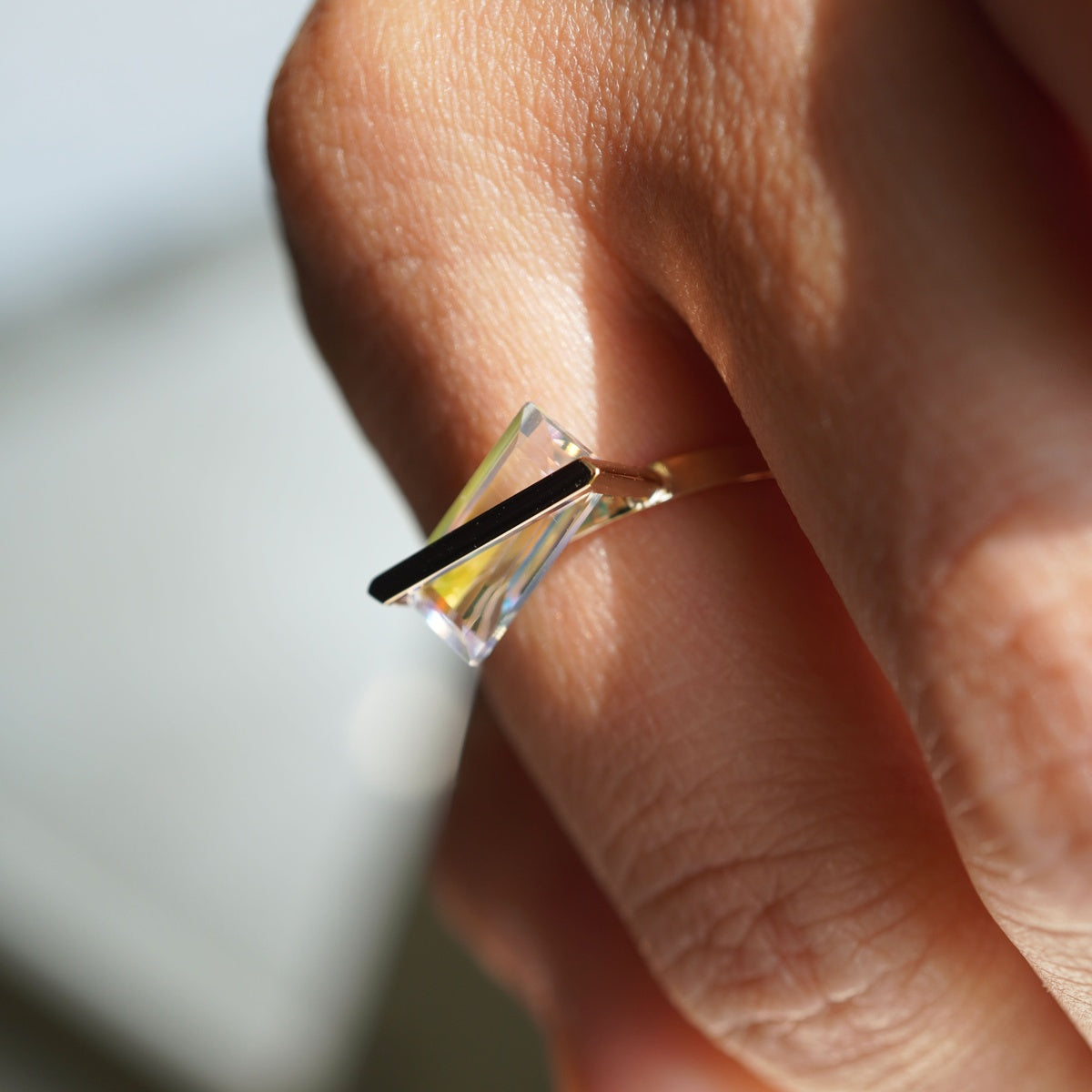 BAND RING RAINBOW MOONSTONE#4243