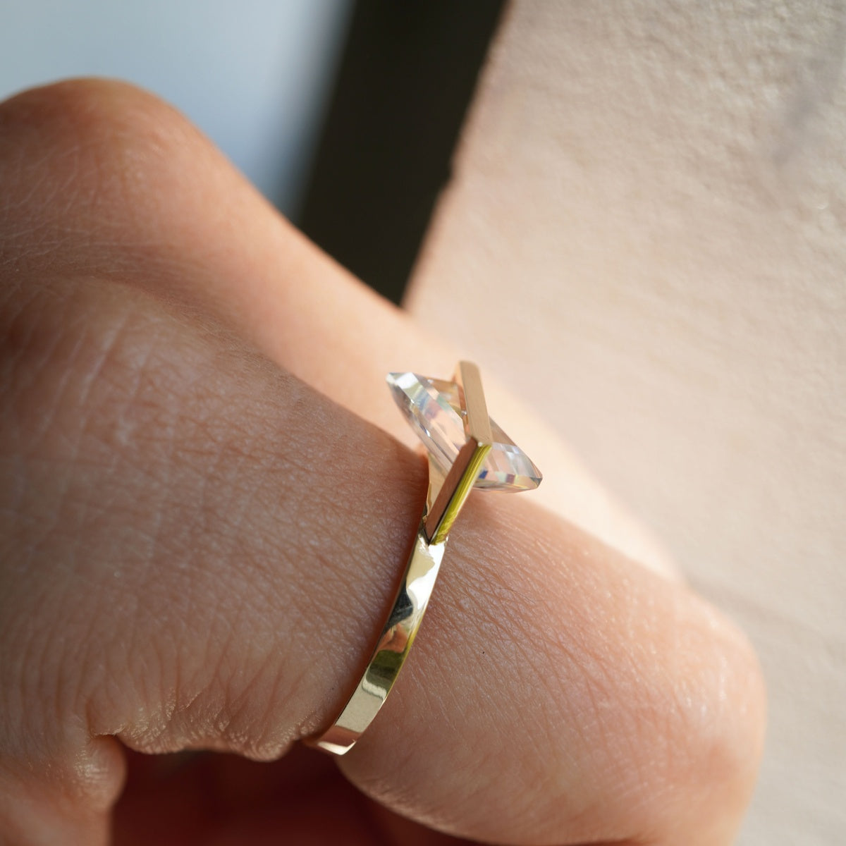 BAND RING RAINBOW MOONSTONE#4243