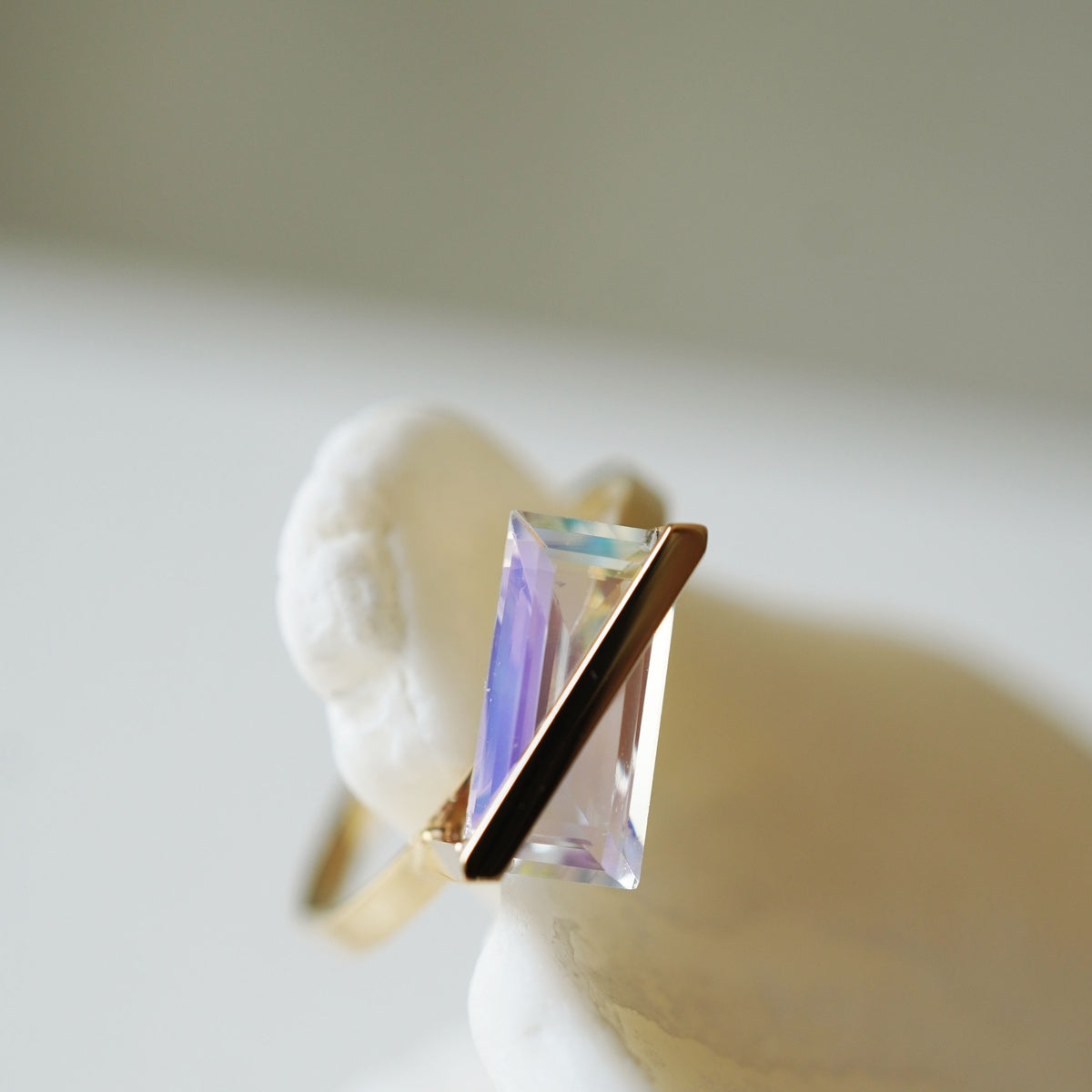 BAND RING RAINBOW MOONSTONE#4243