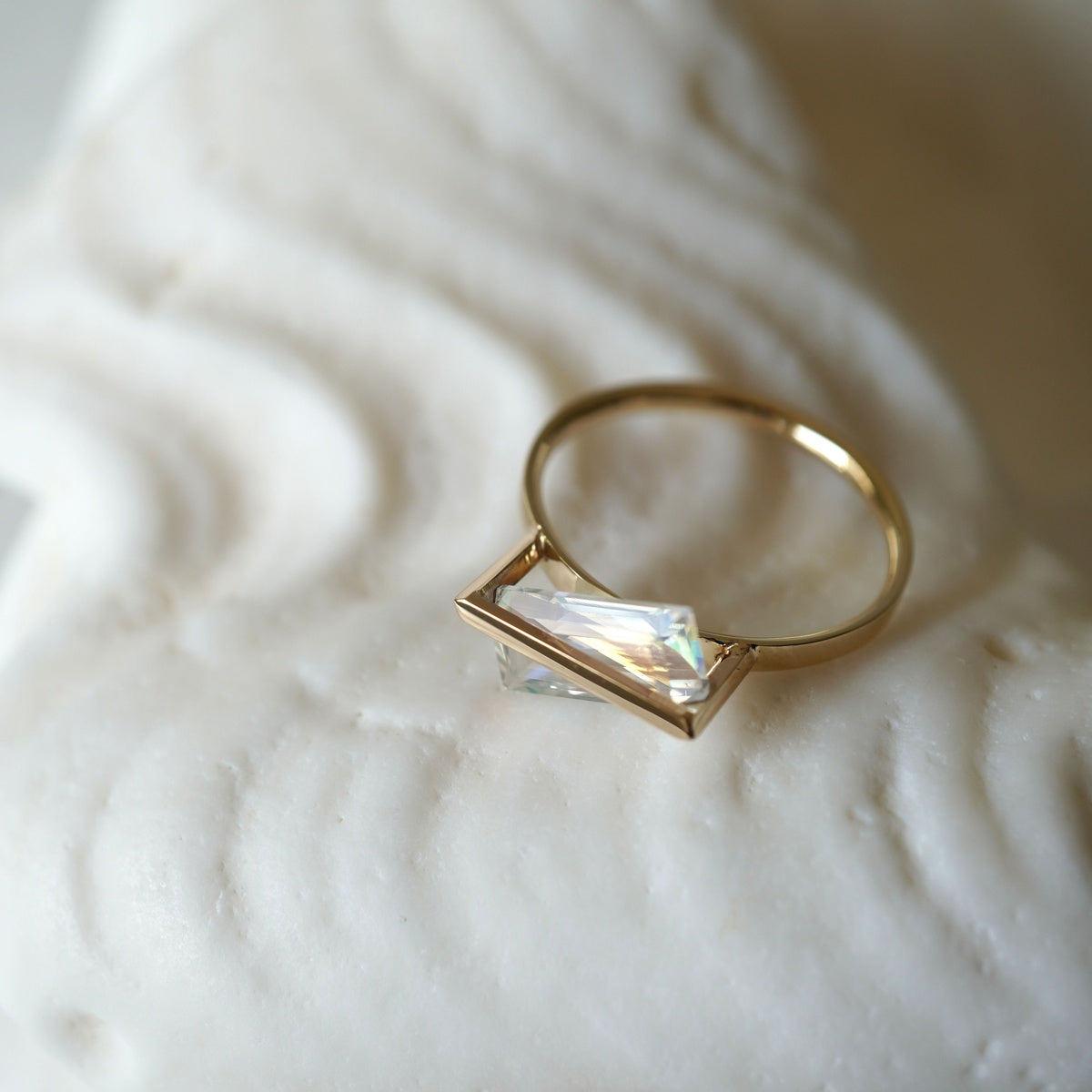 BAND RING RAINBOW MOONSTONE#4243