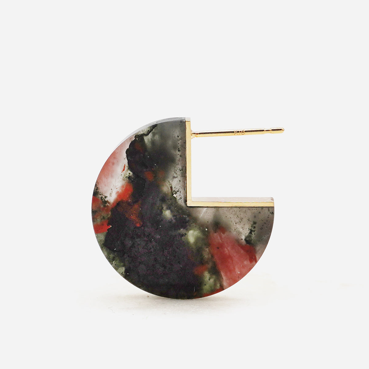 SLICE MINI EARRING SINGLE BLOODSTONE #4323