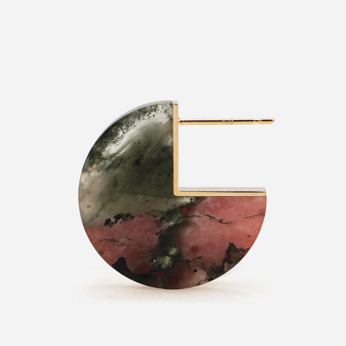 SLICE MINI EARRING SINGLE BLOOD STONE #4322