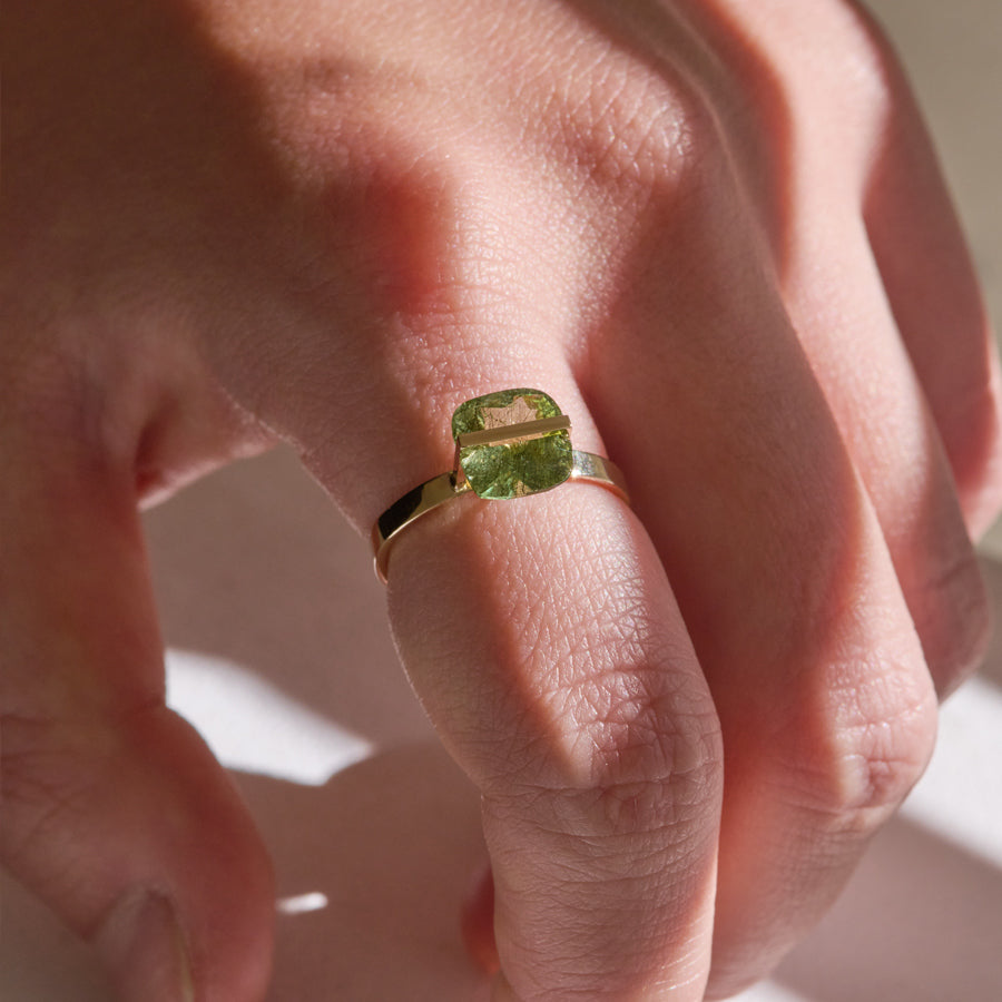 BAND RING RUTIL PERIDOT#4087