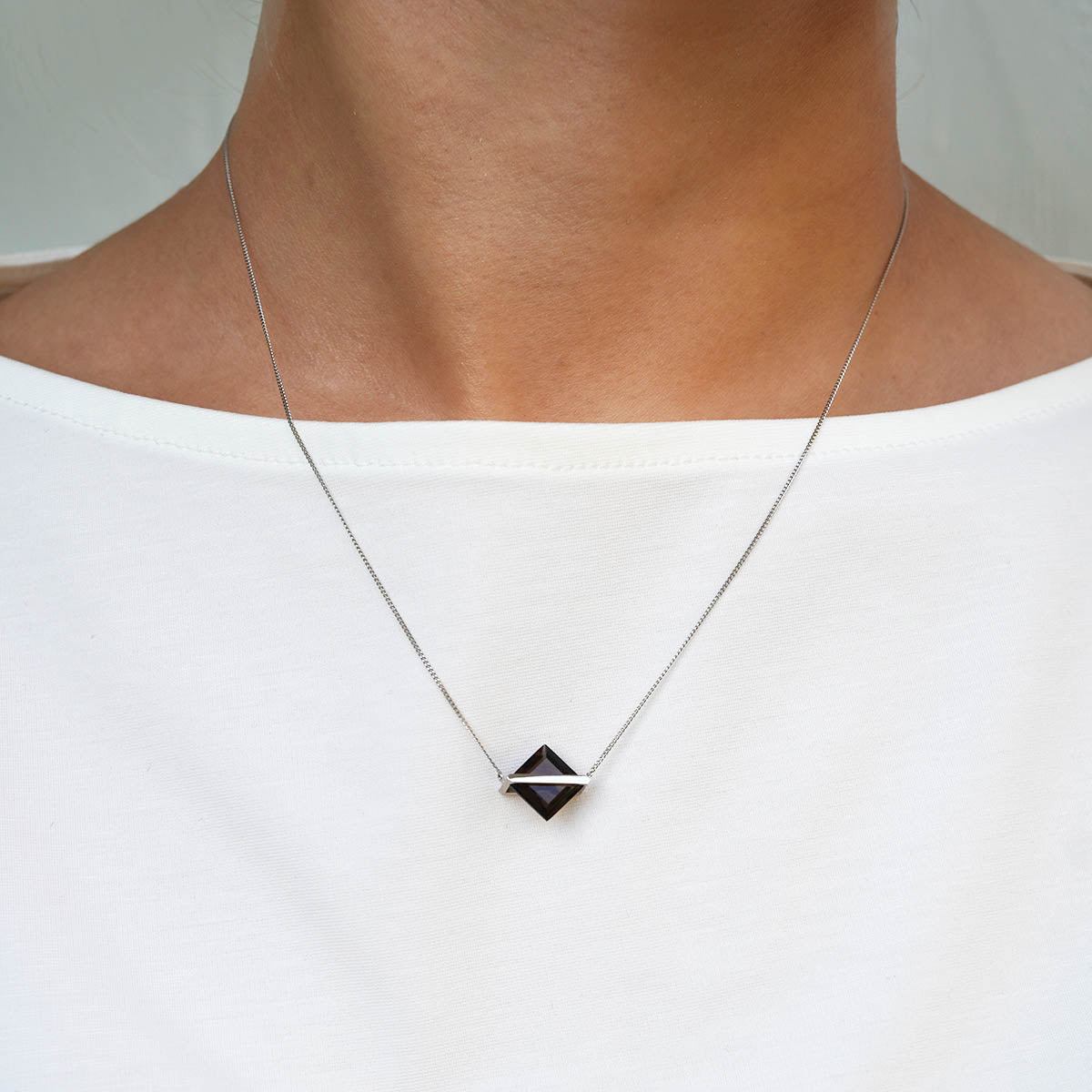 BAND NECKLACE SMOKY QUARTZ#4261