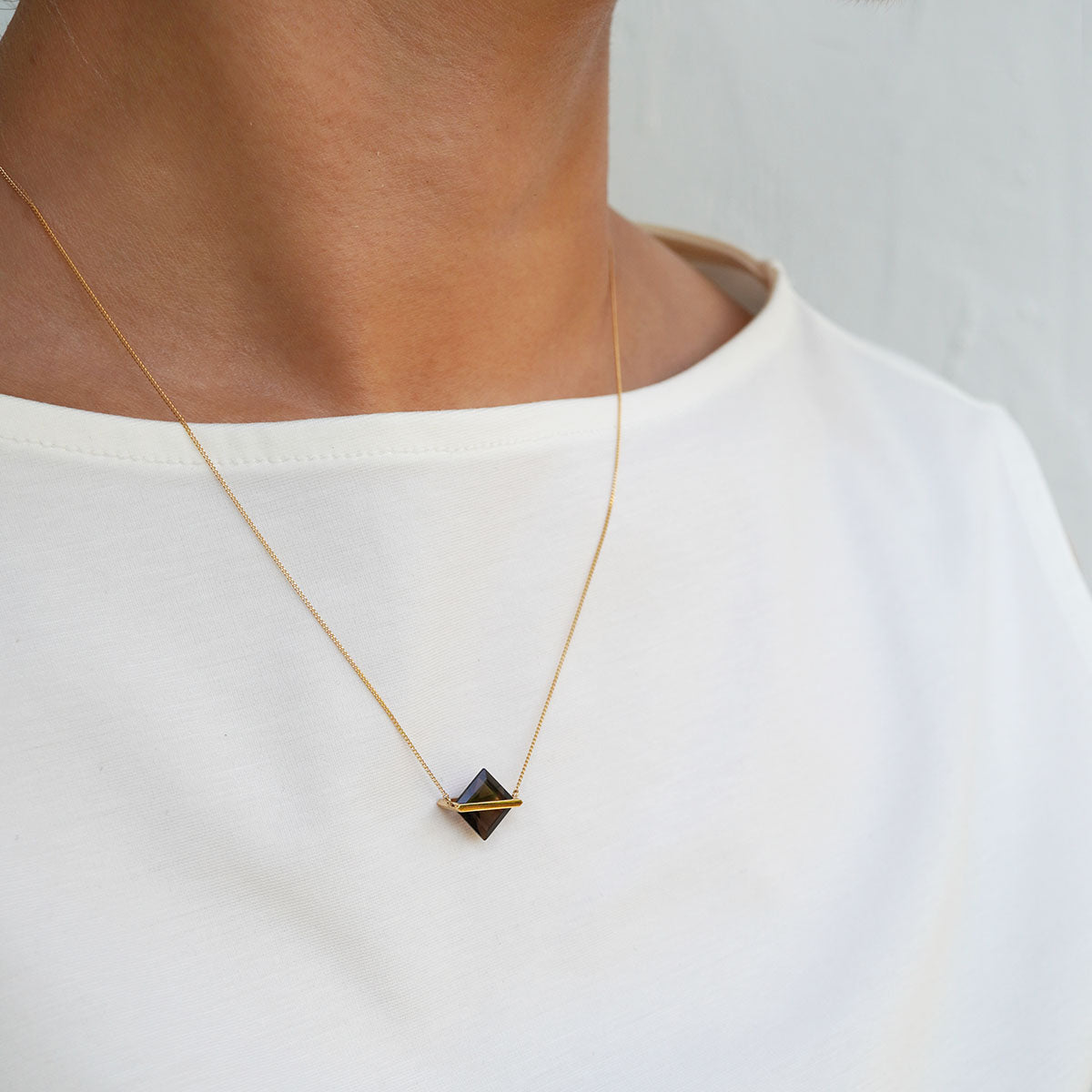 BAND NECKLACE SMOKY QUARTZ #4262