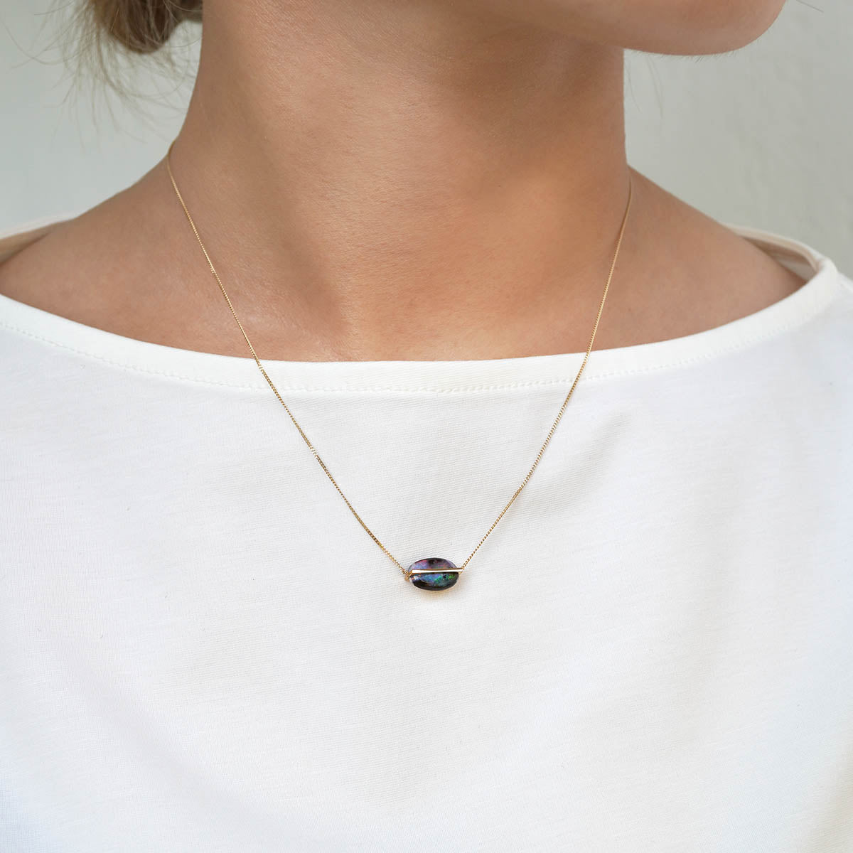 BAND NECKLACE BOULDER OPAL #4196