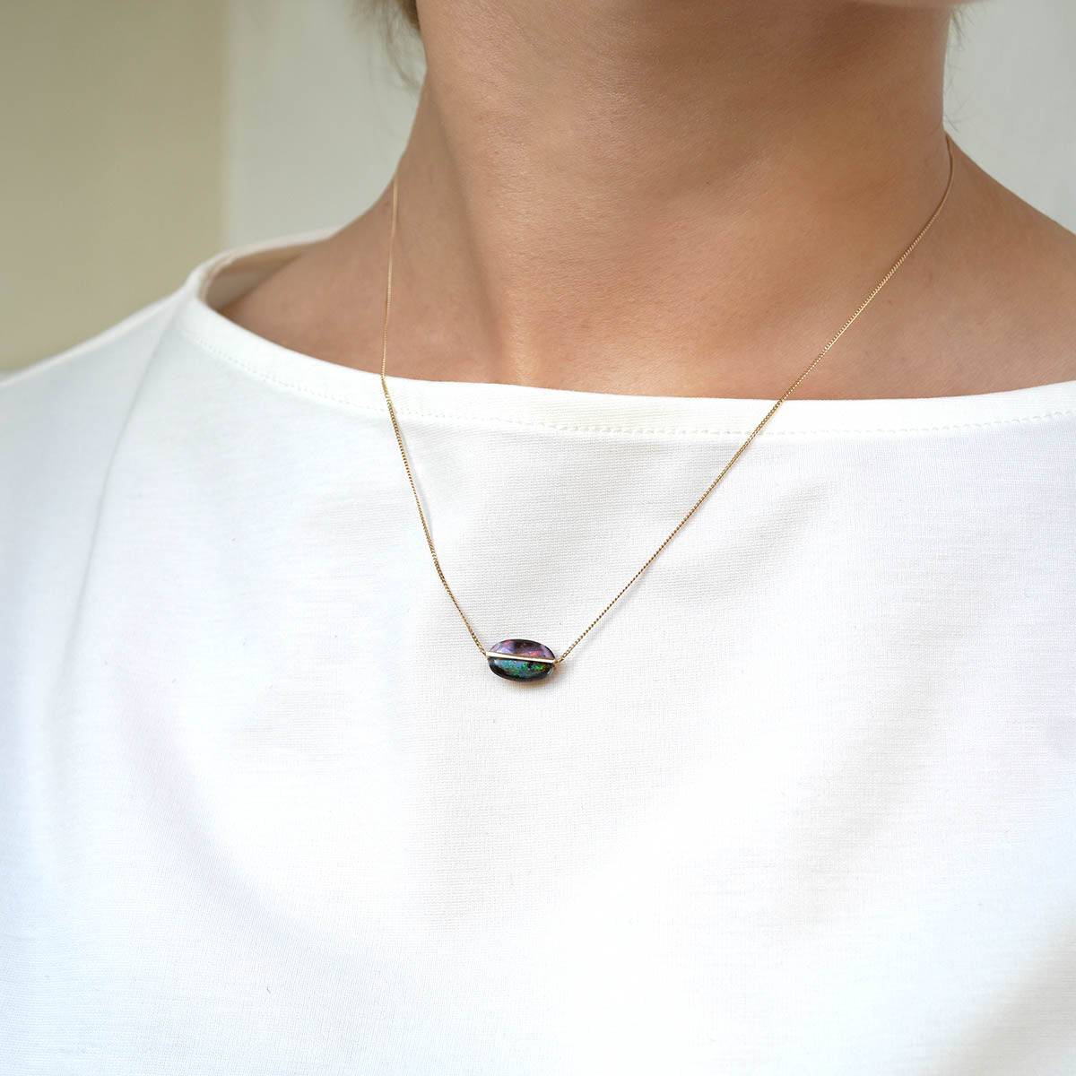 BAND NECKLACE BOULDER OPAL #4196