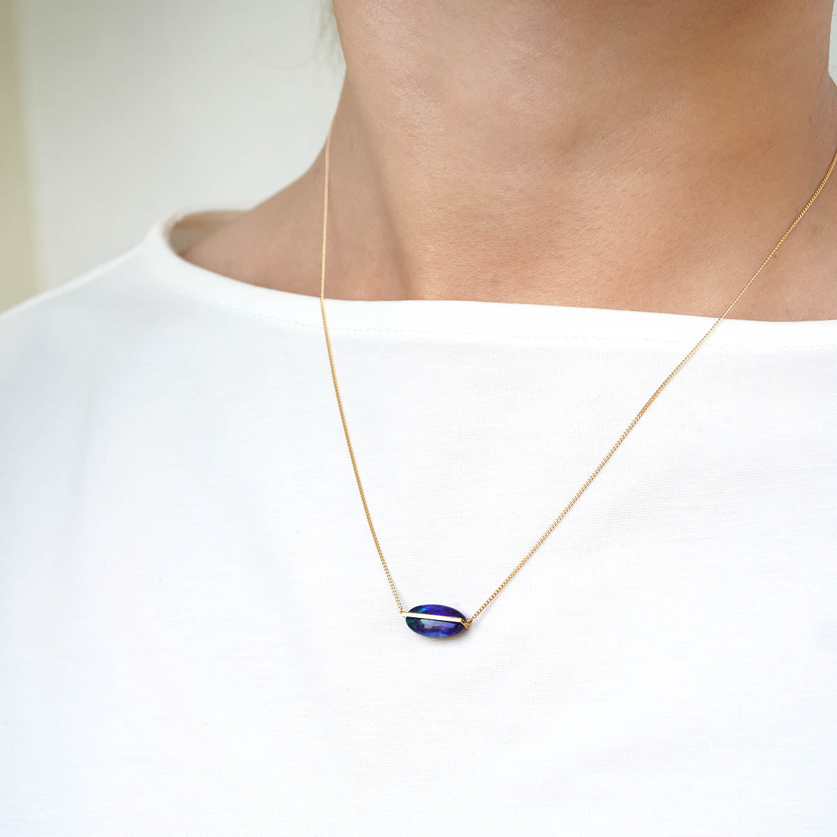 BAND NECKLACE BLACK OPAL #4198