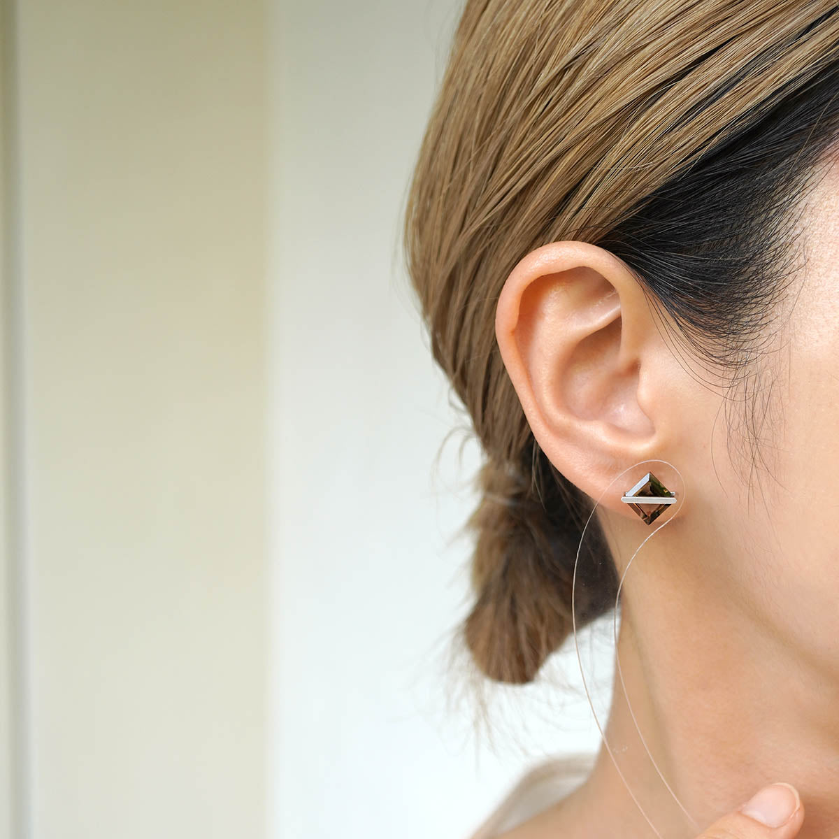 BAND EARRINGS SMOKY QUARTZ #4252