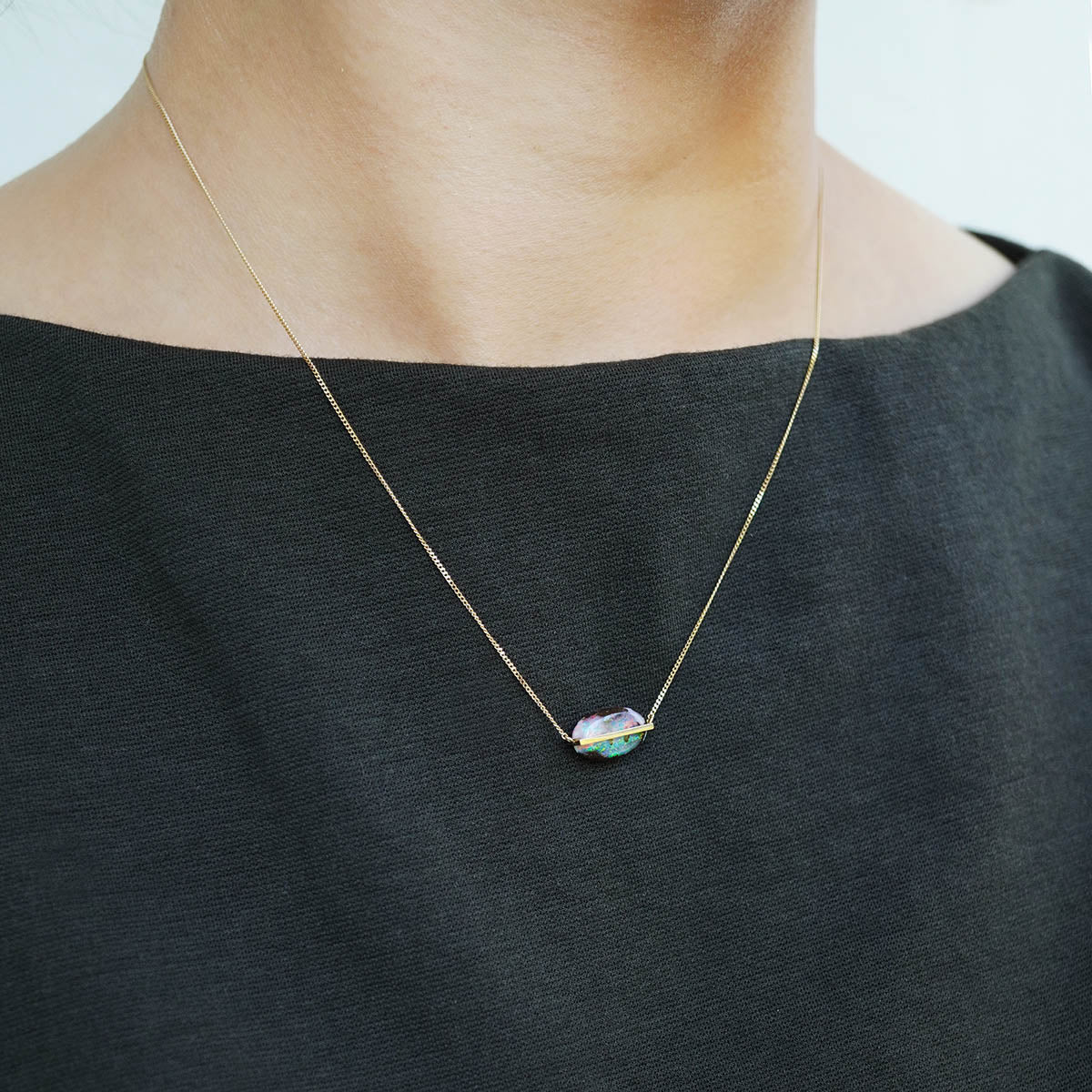 BAND NECKLACE BOULDER OPAL #4196