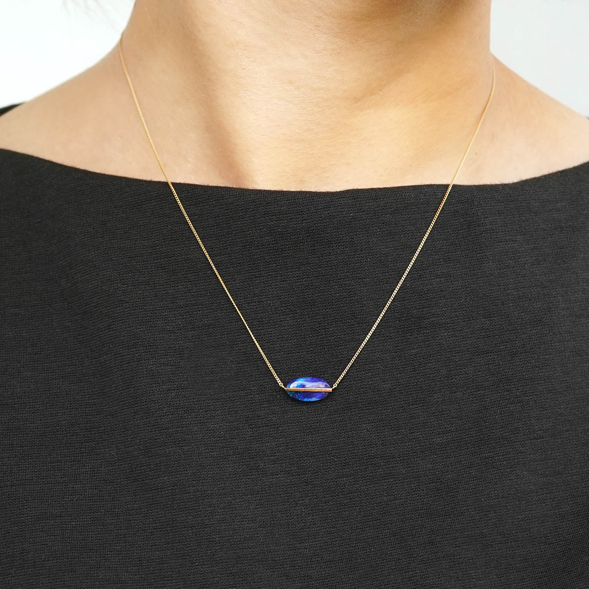 BAND NECKLACE BLACK OPAL #4198