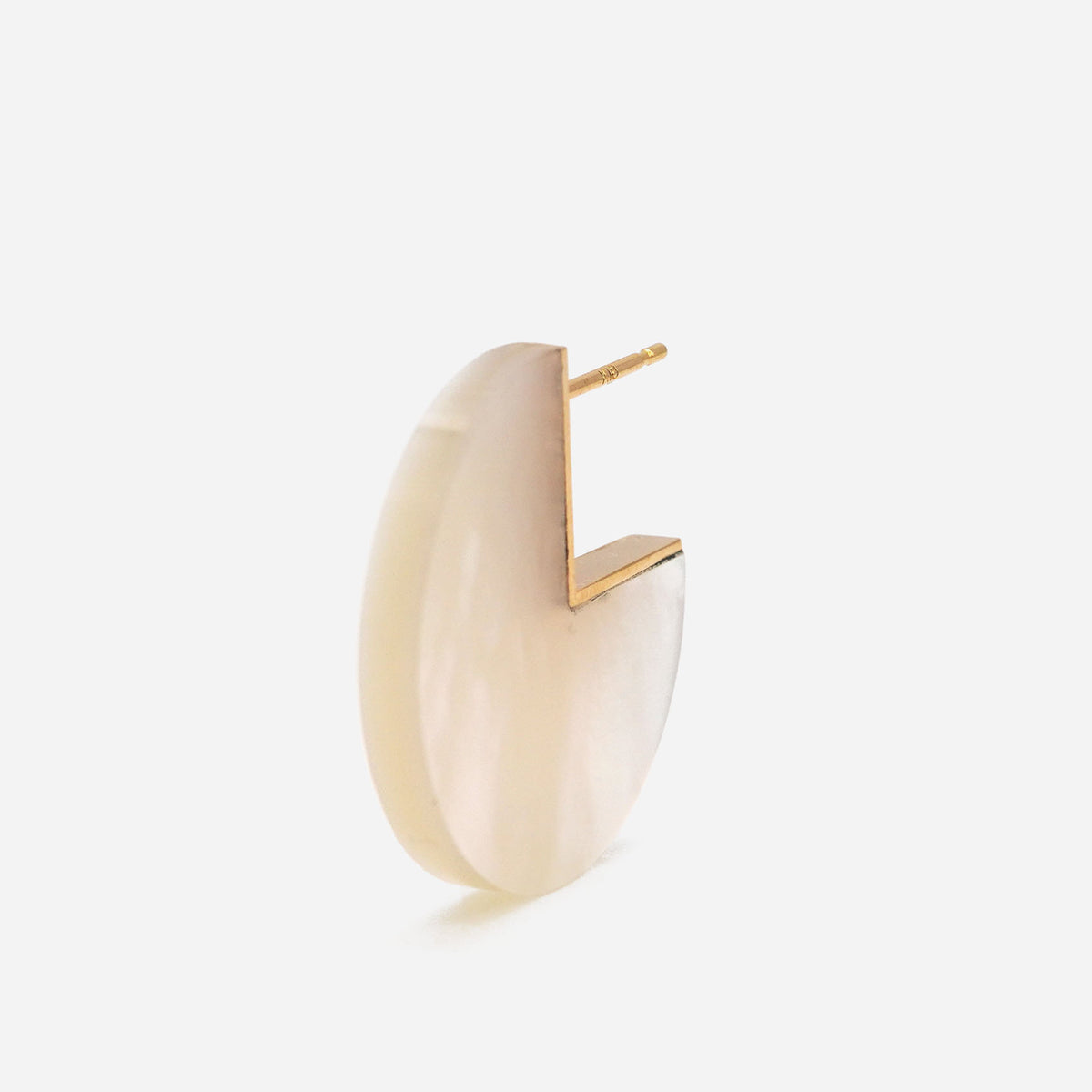 SLICE MINI EARRINGS SINGLE MOTHER-OF-PEARL #4212
