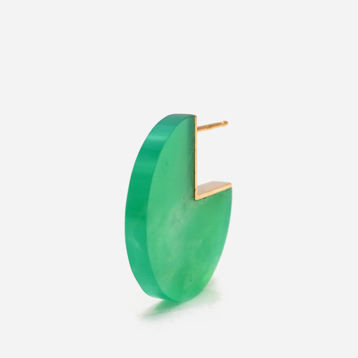SLICE MINI EARRINGS SINGLE CHRYSOPRASE#4209