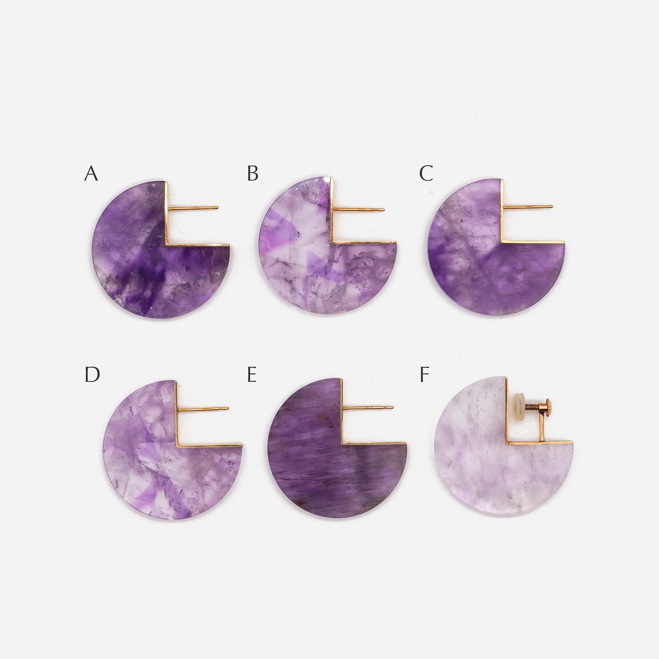 【期間限定】SLICE EARRINGS  Msize AMETHYST