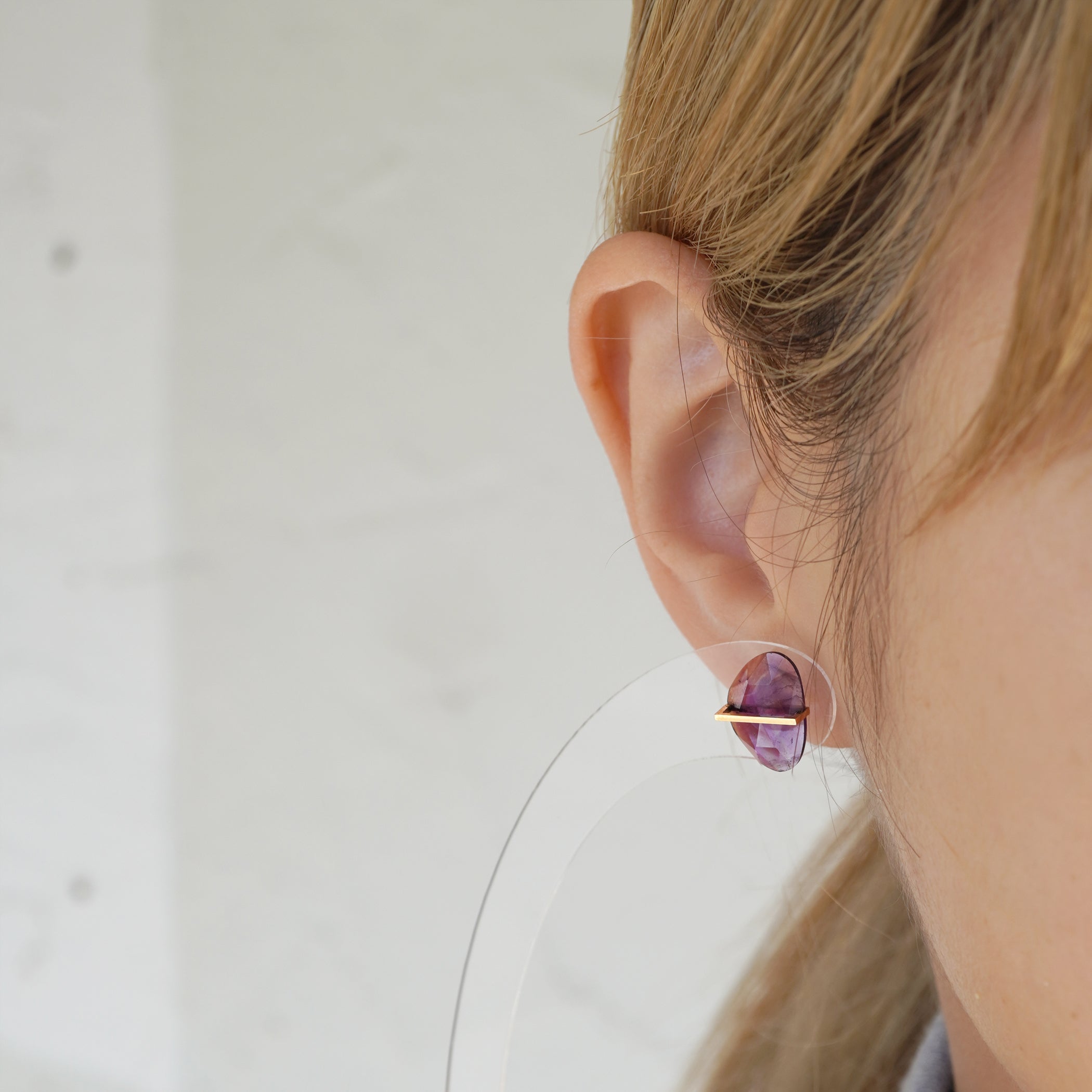 BAND EARRINGS AMETHYST #3482