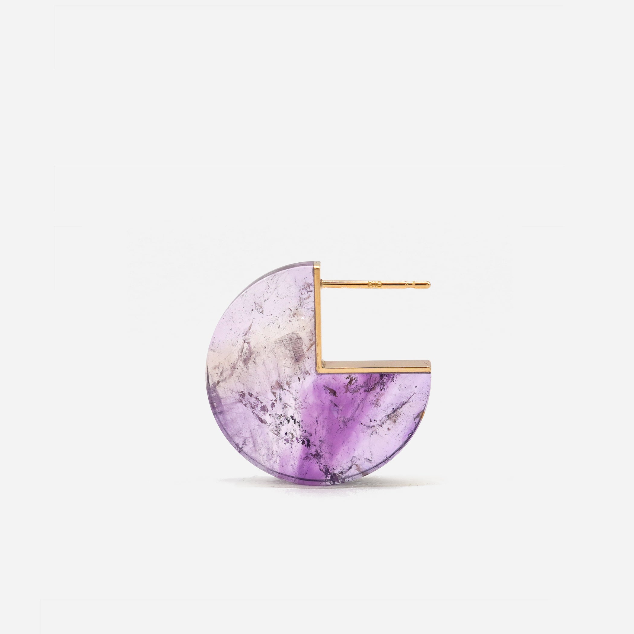 SLICE MINI EARRINGS SINGLE AMETHYST #3806