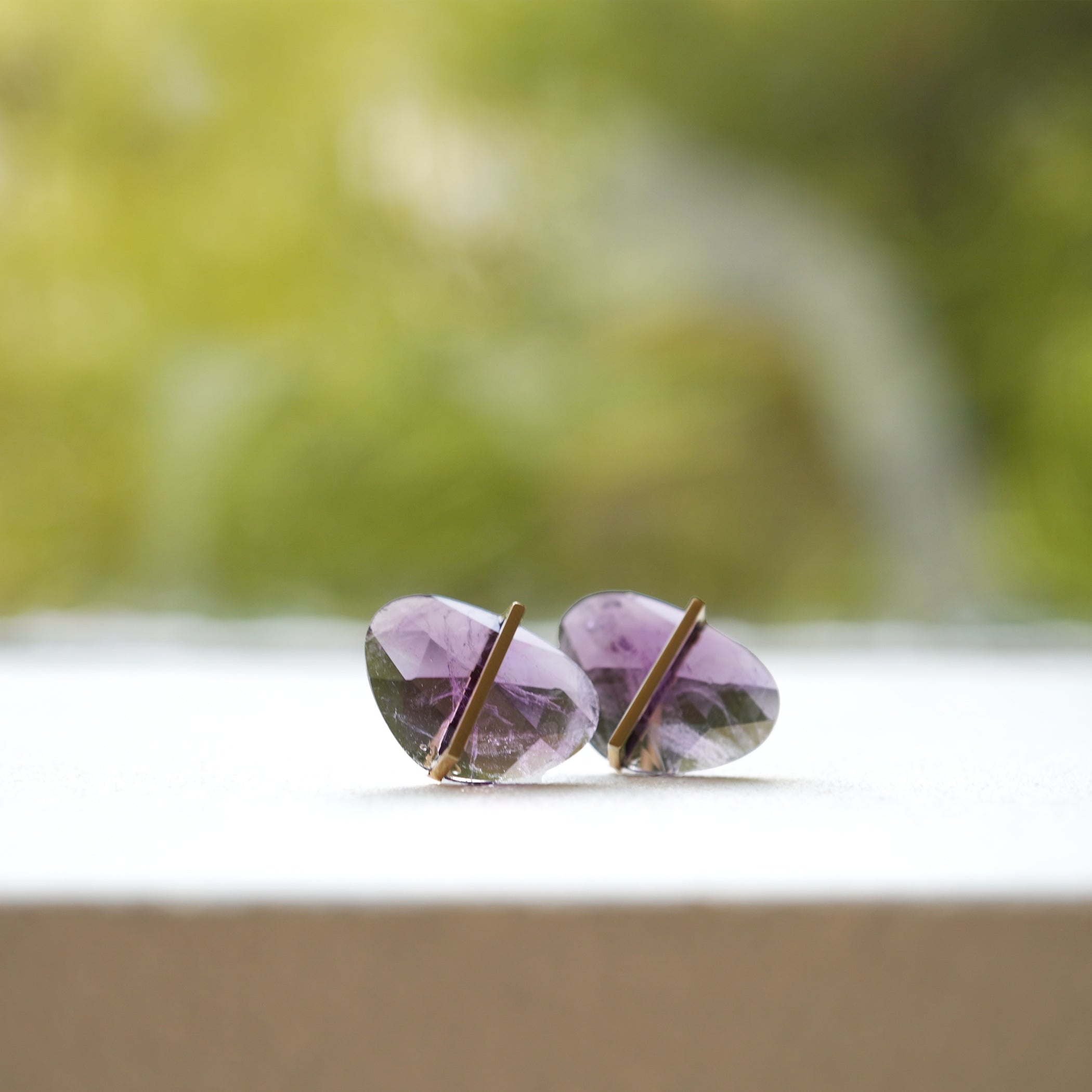 BAND EARRINGS AMETHYST #3482