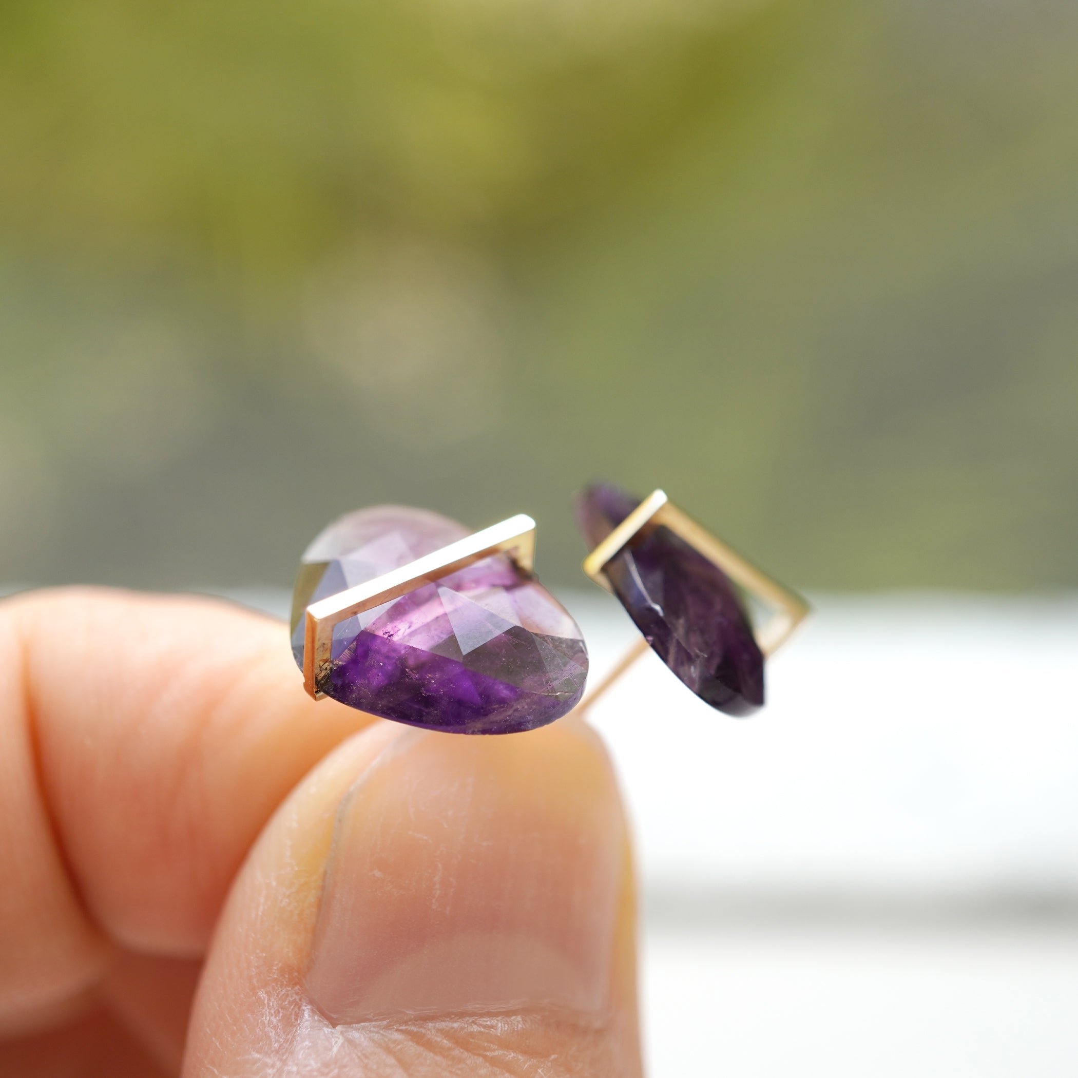 BAND EARRINGS AMETHYST #3482