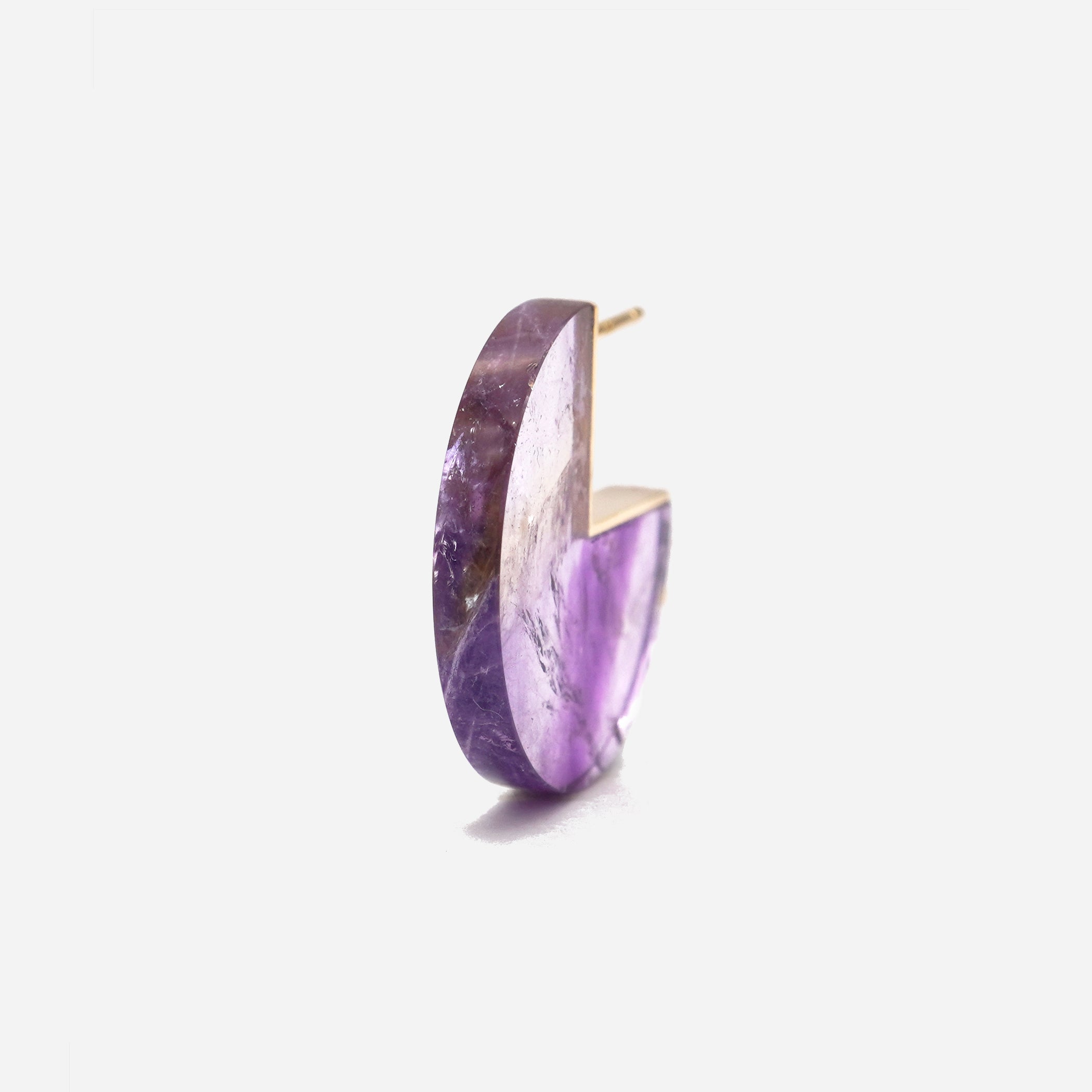 SLICE MINI EARRINGS SINGLE AMETHYST #3806