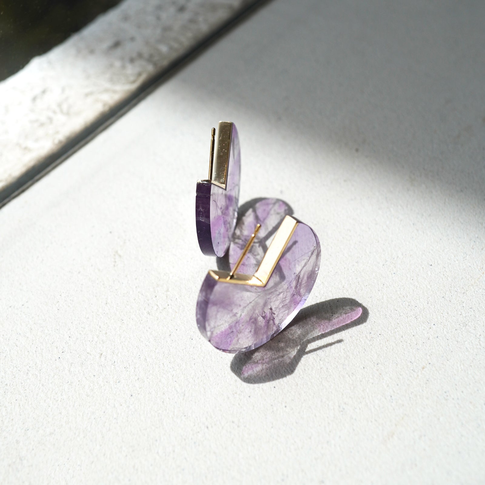 SLICE EARRINGS  AMETHYST #3374