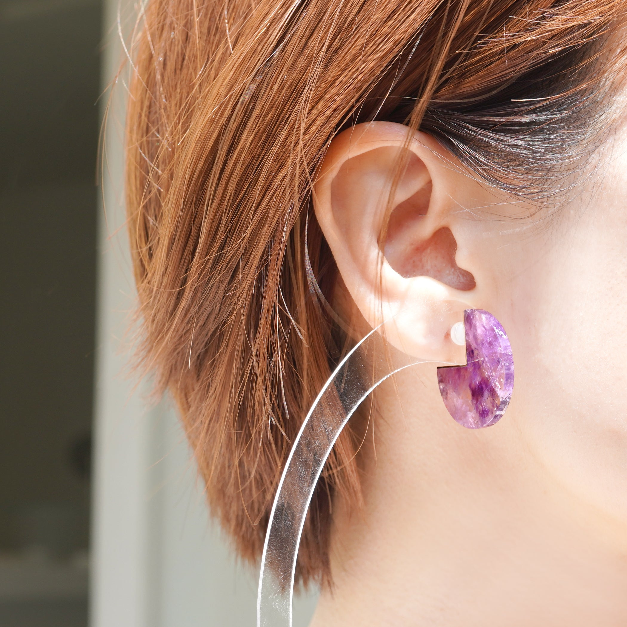 【期間限定】SLICE EARRINGS  Msize AMETHYST