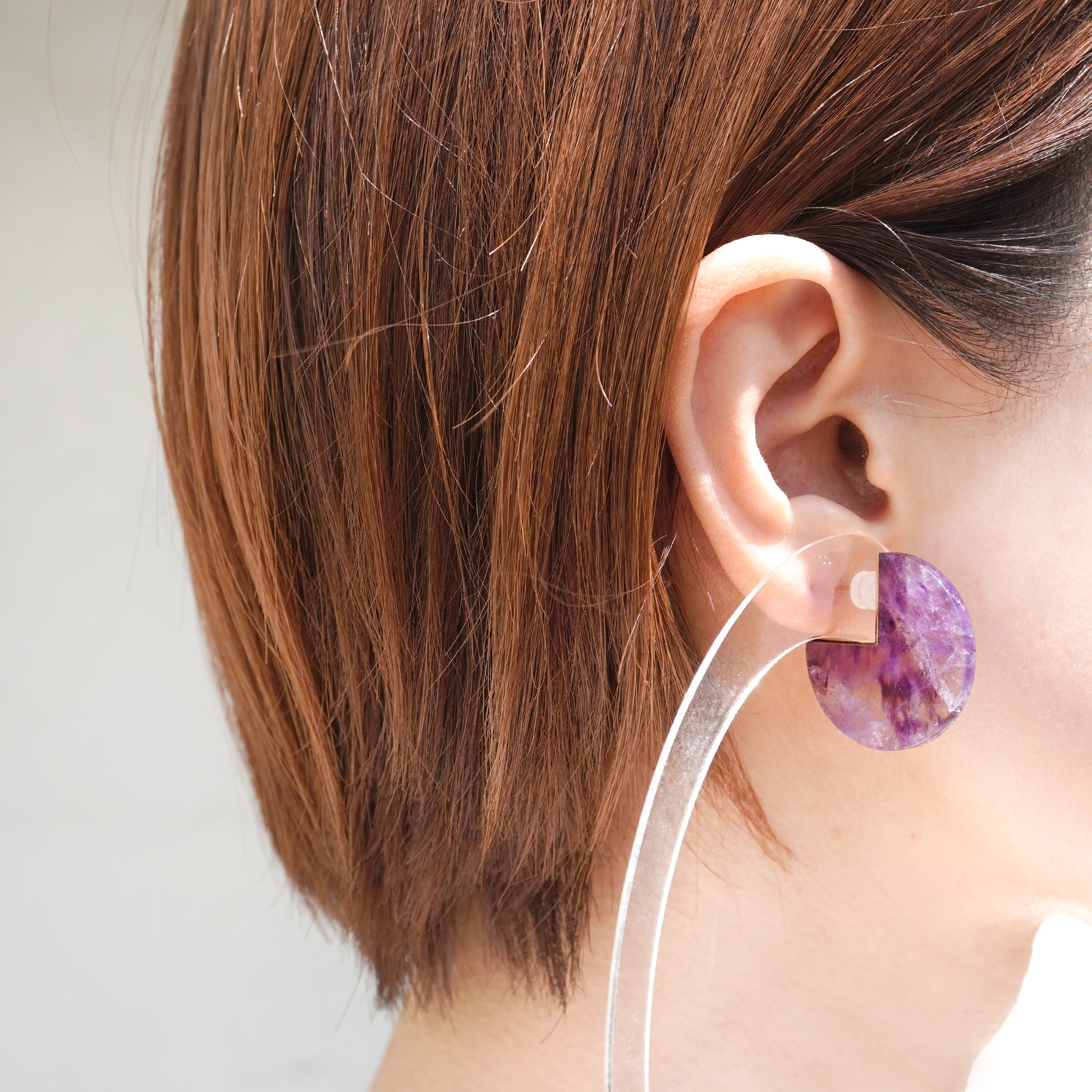 【期間限定】SLICE EARRINGS  Msize AMETHYST