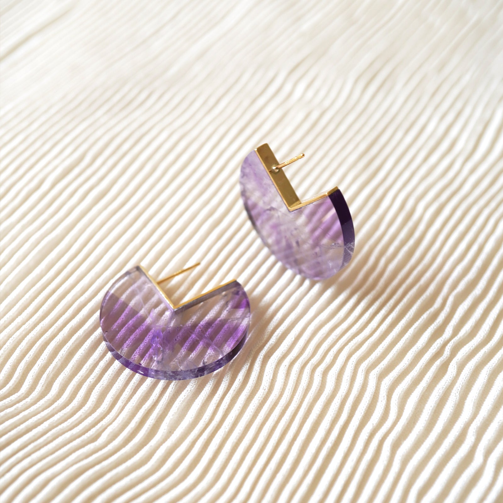 SLICE EARRINGS  AMETHYST #3374