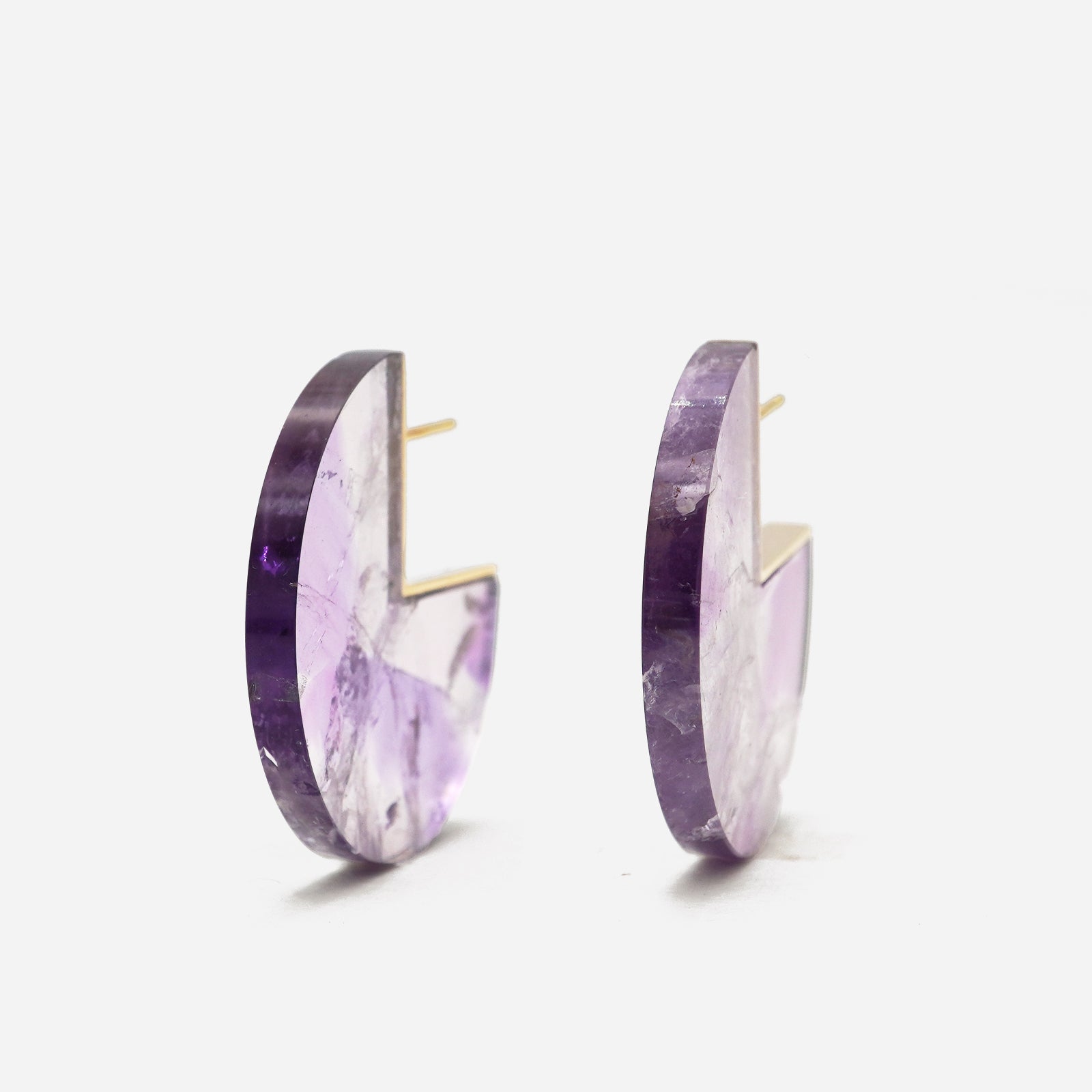 SLICE EARRINGS  AMETHYST #3374