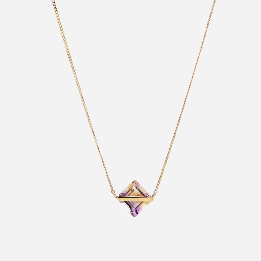 BAND NECKLACE AMETRINE #4236