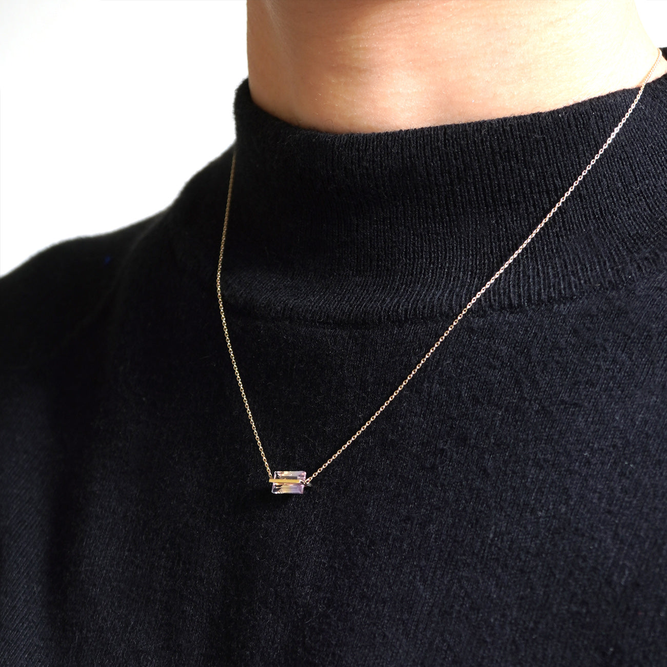 BAND NECKLACE AMETRINE #4053