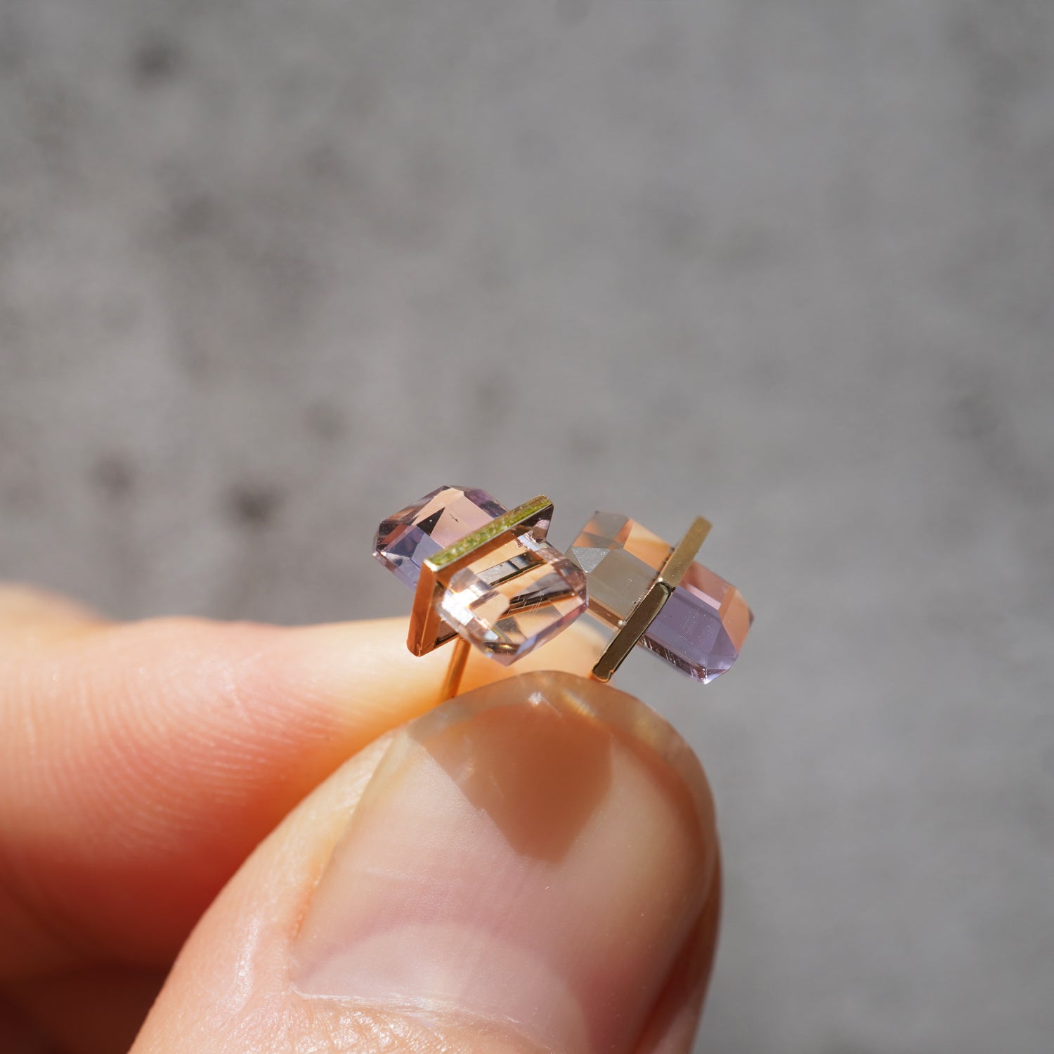 BAND EARRINGS AMETRINE #4190