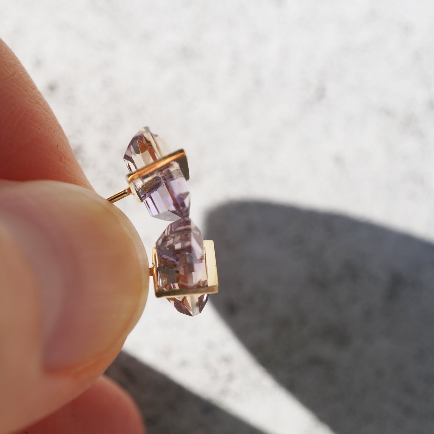 BAND EARRINGS AMETRINE #4190